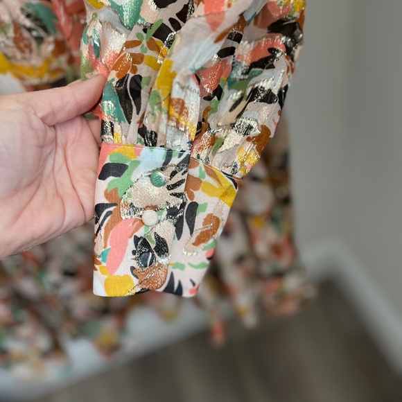 Sezane Aurena Dress Painted Lurex - Size 40 - Picture 6 of 7